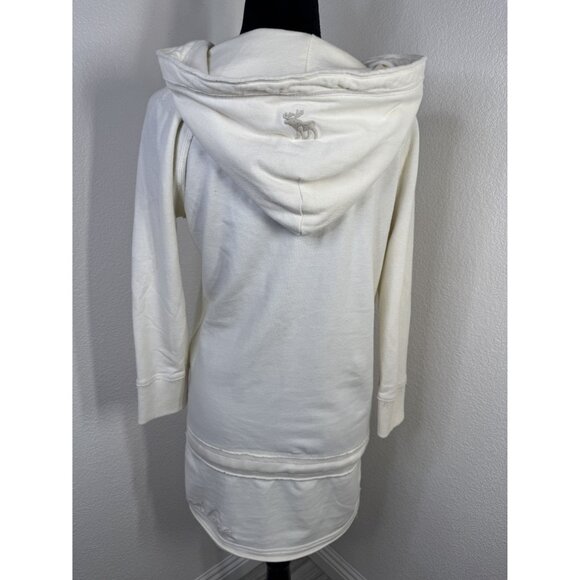 Y2K Abercrombie & Fitch Womens V-Neck Tunic Hoodie L Cotton/Polyester Blend Made - Picture 8 of 11